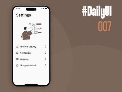 #DailyUI Challenge 007 - Settings 007 app brown daily ui dailyui dailyui 007 dailyui007 design figma flat design flatdesign icons illustration orange settings ui