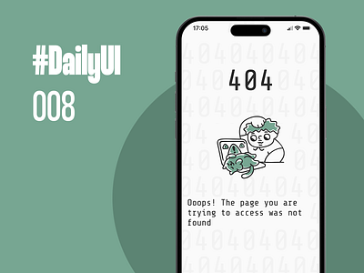 #DailyUI Challenge 008 - 404 page 008 404 404 page app daily ui dailyui dailyui008 design error error page figma illustration mobile ooops oops ui