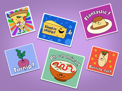 Compliments Stickers color food old school stickers vector