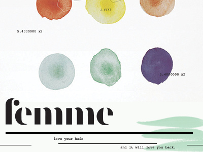 Femme: Look & Feel studies beauty branding haircare moodboard print