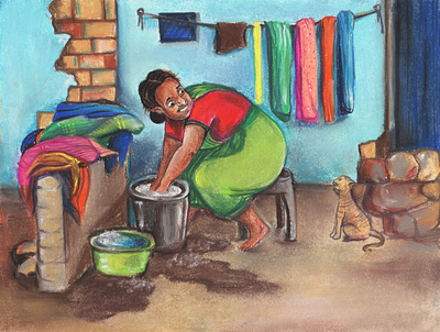 Washing—Laundry day illustration