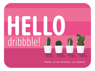 Hello Dribbble ai debut design dribbble illustration pink typography