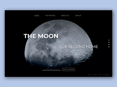 The Moon Website Concept hero homepage homepage design moon space ux design ux ui web design website