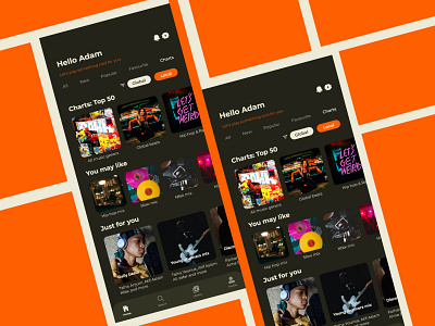 Music App Design Dribnble Shot