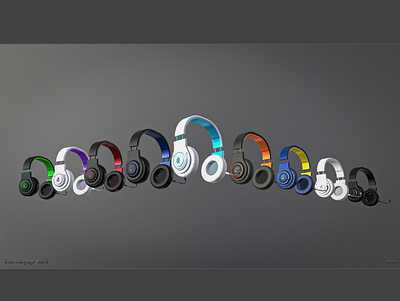 3D HEADPHONES 3d cinema4d design gameready headphones micro modern music props render sport style