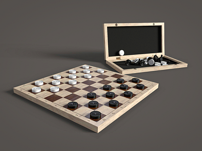 3D CHECKERS 3d checkers chess cinema4d design gameready render