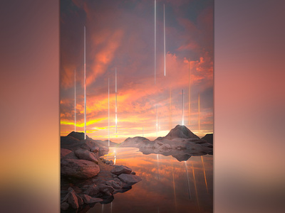 ARCANE 3d 3dart art cinema4d cloud design dream fantasy heaven illustration nature ocean poster print realism render sky sun sunset surreal