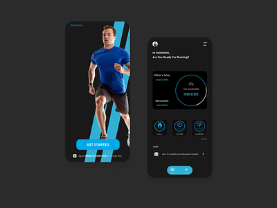 Steps Tracker Mobile App Design - Health App