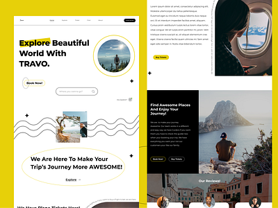 Travo - Travelling Website UI UX Design book book flights book flights and places dribbble 2022 minimal raufuiux tour planer travel travel agency travel app travel booking travellers travelling web trip ui ui ux ux web web design website ui ux
