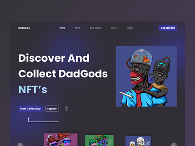 NFT Website Landing Page Design - DadGods