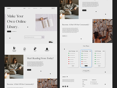 Library Online - Book Reading Online Website book reading web clean design ebook ebook read homepage landing page library minimal modern online book online book read online reading online reading website reading web ui ui ux ux web design website design