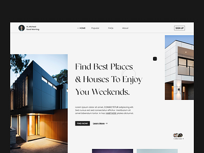 Rent Places for vacations - Landing Page book house booking design graphic design holiday home hotel houses landing page rent rent a house trip trip planer ui ui ux ux vacation web design website landing page weekend