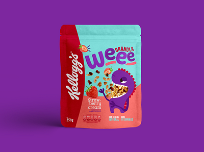 Package • Kelloggs Weee branding design flat granola illustration illustrator logo packaging typography vector