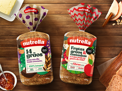 Package • Nutrella branding bread design graphic design illustration illustrator packaging typography vector