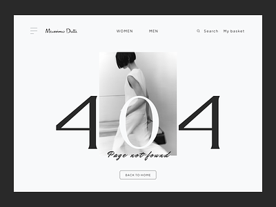 404 Page - Daily UI 008 404 page branding daily ui design figma massimo dutti redesign ui ux