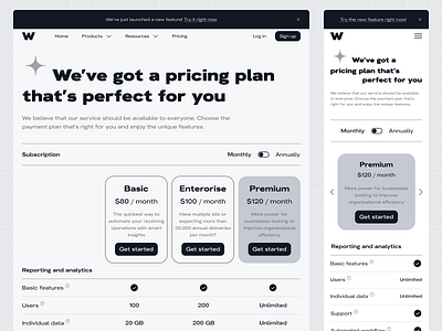 Pricing - Daily UI 030 business daily ui daily ui 030 design figma mobile payment plan pricing responsive ui ux web