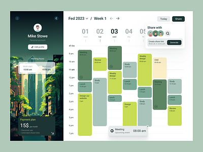 Calendar - Daily UI 038 app calendar daily ui daily ui 038 decktop design figma reminder feature tracking ui ux