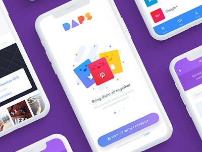 DAPS Project agency app behindthescenes bts cartoon character design cute design exploration kawaii mockup social social media