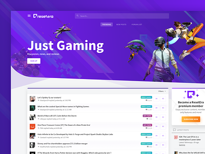 Project Highlight - Resetera agency branding bts community design forum gaming hero hero graphic illustration landing page project ui ux video games