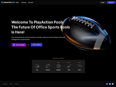 PlayAction Pools: A Sports Pool Platform agency branding community contest contests design football gamer games gaming motion graphics sports