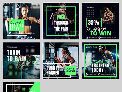Gym template for instagram posts