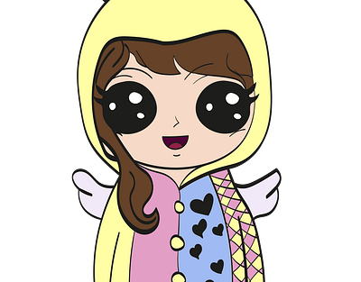 Kawaii Girl in Yellow Pyjama's design illustration kawaii vector
