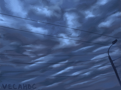 Morning after night art cloud clouds digitalart illustration wires арт графическая иллюстрация небо