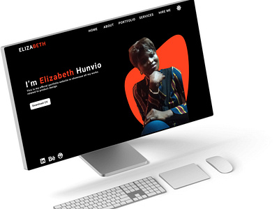 personal website design darkmode mock up