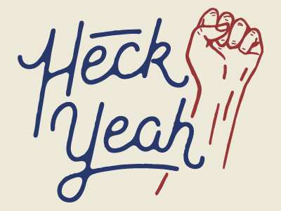 Heck Yeah lettering type rebound