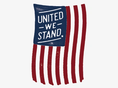 United We Stand apparel lettering patriotic type typography