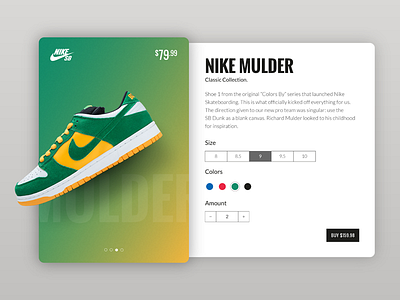 Nike e-commerce app color gradient landing nike slider sneakers swipe ui ui design ux