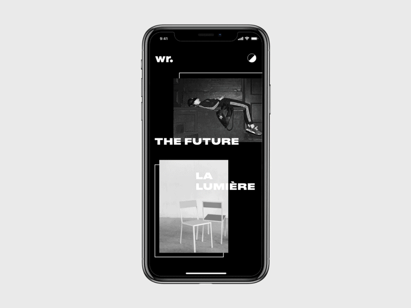 Switch Button animation app black and white button chair clothes dailyui design fashion industrial interface mobile off on on off swipe switch ui ux