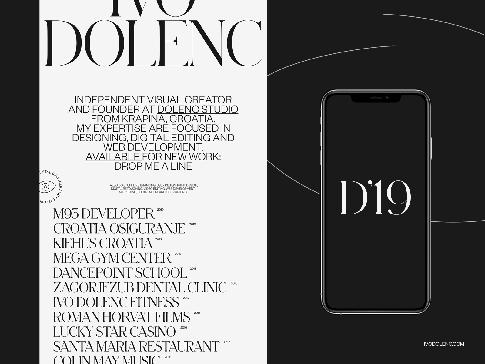 ID/19 — Branding 19 branding cv folio portfolio studio web design website