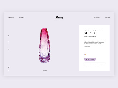 Moser Website Stones art colors design glass luxury product typography ui ux vase website