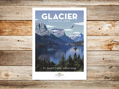 Glacier National Park - St. Mary Lake Poster glacier national park st. mary lake