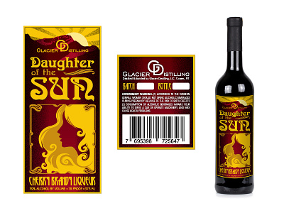 Glacier Distilling - Daughter of The Sun Label Concept brandy labels liquor