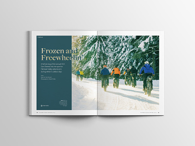 Frozen and Freewheelin' editorial feature magazine typography