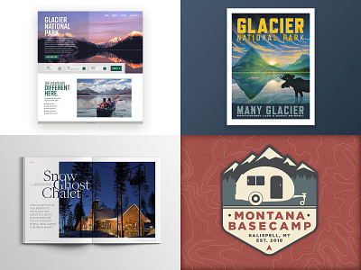 2018 Top Four Shots adobe xd animation design editorial flathead glacier glacier national park illustration montana typography