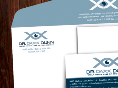 Dr. Daxx Dunn Logo Design eye doctor eyeball logo x