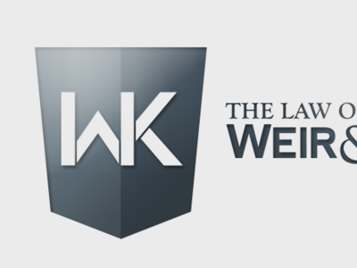 Law Offices of Weir & Kestner Logo k law firm protection shield w