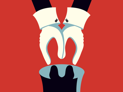 The Reach hidden rabbit illustration magic magician magicians gloves optical illusion puzzle top hat