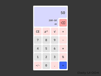 Standard Calculator UI dailyui ui