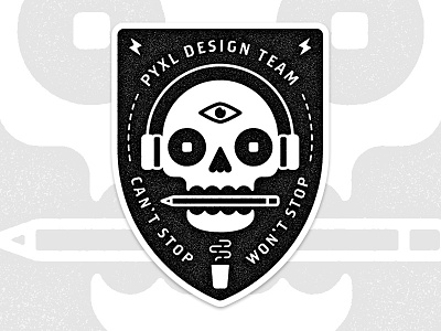 Stickers for Design badge design designers eye illustration pyxl skull stickers
