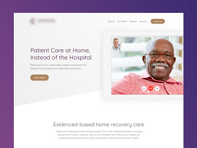 Home Care Site concept healthcare layout mockup ui web design website