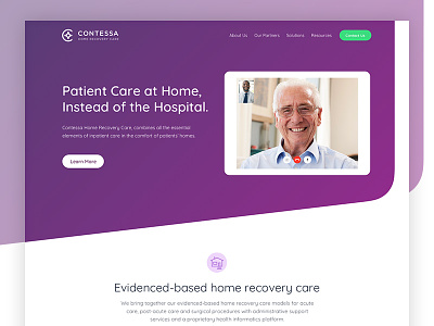 Contessa Option gradient healthcare too purple ui web design