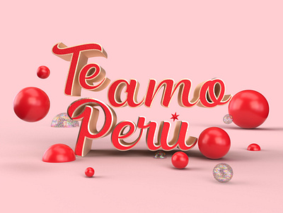 Love you Perú 3d 3dart abstract design art branding c4d cinema4d design illustration octane peru