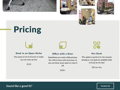 Niche Coworking – Pricing coworking icons website