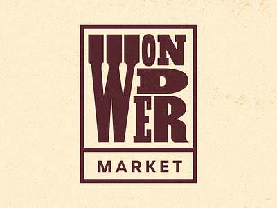 Wonder Market concept logo wood type