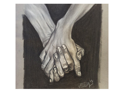 Hands charcoal hands illustration love