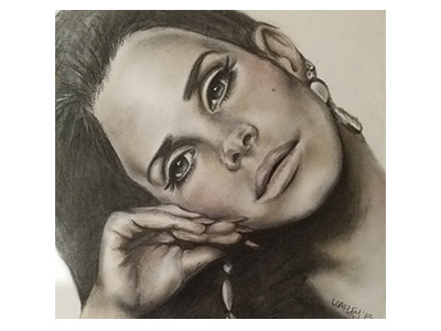 Lana beautiful graphite pastel woman